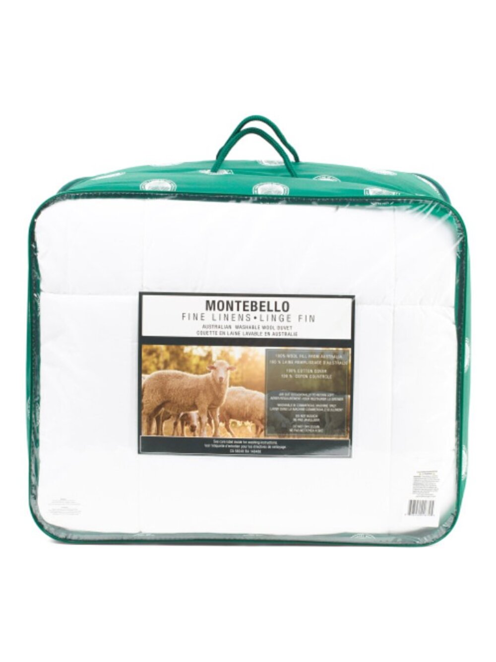 MONTEBELLO Wool Filled Luxury Australian Year Round Comforter - White